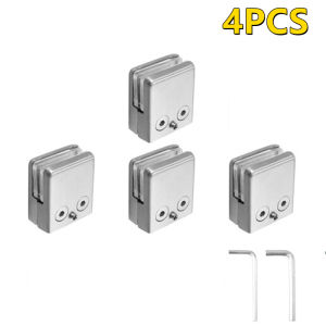 SUS304Glass Clip Stainless Glass Clamp(10-12mm Glass)(Mirror)(Flat -Curve)Stainless Steel Fish Mouth Glass Clamp Furniture Fixture Hardware Clamp Clip