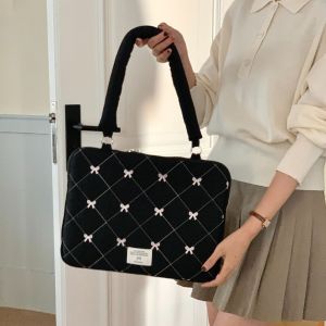 BESTIT 11/13/15.6 Inch Laptop Shoulder Bag Bowknot Large Capacity Tablet Sleeve Case Universal Multifunctional Laptop Handbag