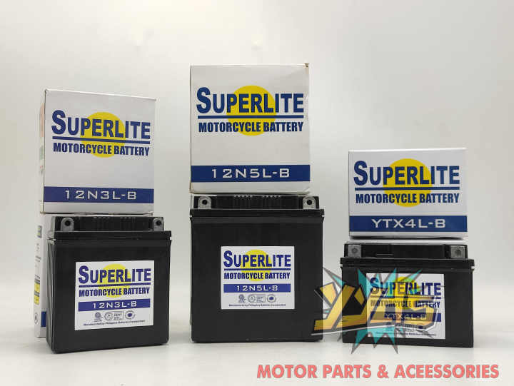 SUPERLITE BATTERY BY MOTOLITE 12N3L-B 12N5L-B YTX4L-B Ytx4L-B Battery For Motorcycles Battery Specifications 12N3L-B - Lazada Lazada PH