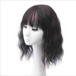 TSE Women hair wig piece Top hair replacement block Corn Curly hair wigs extension Cover white hair pad 25cm/35cm/45cm SW08