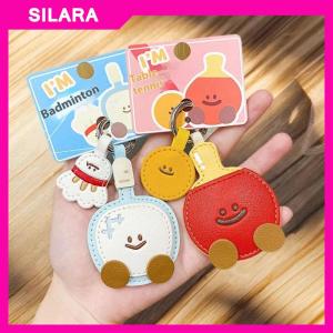 SILARA Dễ thương phim hoạt hình da vợt dây đeo Mặt dây chuyền Keychain Kawaii mô phỏng cầu lông bóng bàn ba lô trang trí phụ kiện