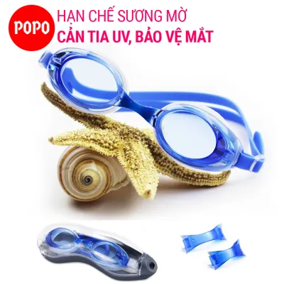 Kính bơi người lớn kính bơi nam nữ POPO 1153 mắt kính bơi chống tia UV hạn chế sương mờ (kính bơi trẻ em cho bé trên 6 tuổi)