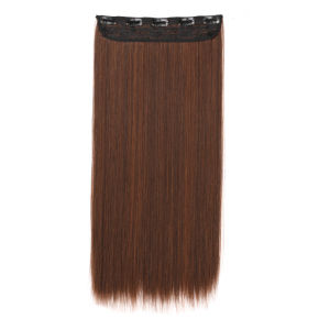 Long Straight Clip in one Piece Synthetic Hair Extension 5 Clips False Blonde Hair Black Hair Pieces