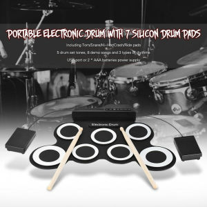 Electronic Drum Pad Digital USB 7 Pads Roll up Drum Set Silicone Electric