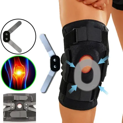 SG Stocks - Double Metal Hinged Full Knee Support Brace Knee Protection Swollen Tendon Metal Removable