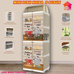 RAK PIRING PLASTIK 5 SUSUN RAK PIRING NAIBA MINI DISH RACK 4002 PREMIUM TEMPAT PENYIMPANAN MAKANAN RAK MAKANAN RAK DAPUR