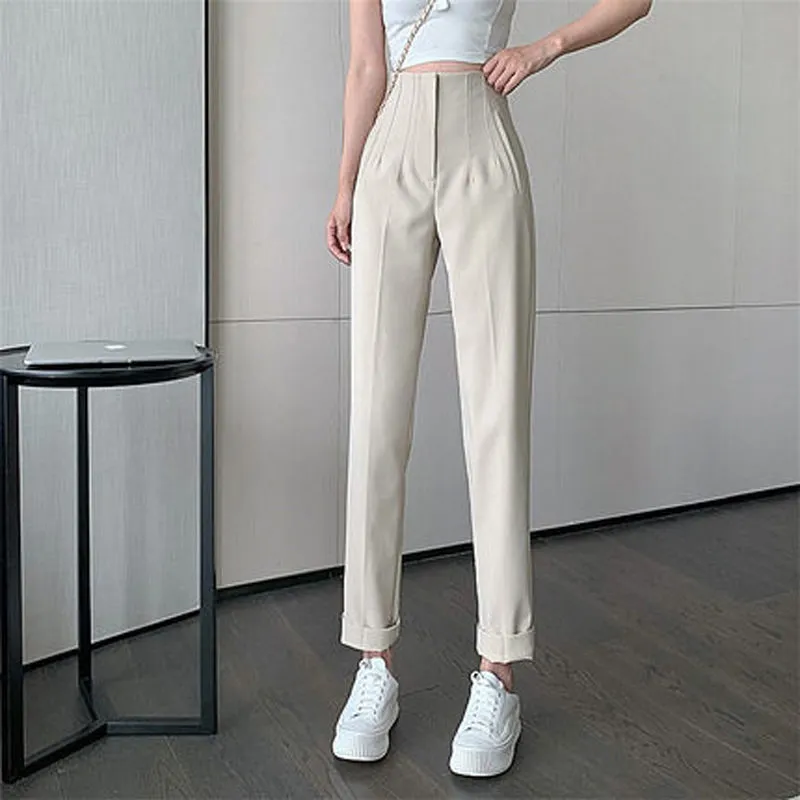 Za Womens High Waisted Beige Beige Trousers Women Elegant Spring Fashion  Office Pants For Casual Wear Style #220325 From Mu03, $18.95