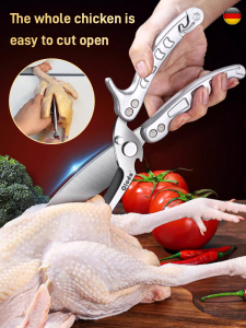 All-steel multi-purpose scissors Chicken bone scissors Home and outdoor all-steel scissors Stainless steel kitchen scissors Camping scissors