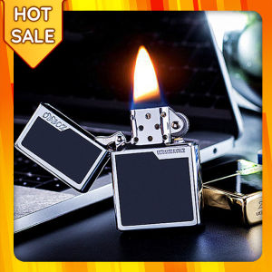 Hộp Quẹt Bật Lửa Xăng Đá Zorro Z6007 Họa Tiết Sơn Đen Viền Vàng Bạc - Dùng Xăng Bấc Đá Cao Cấp