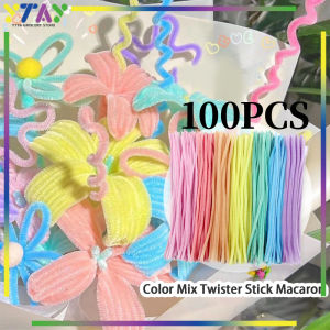 100pcs Kawat Bulu Mercy/Pastel Mix /Mainan Sensory Pipe Cleaner /Kawat Bulu Mainan Anak Craft Diy Kerajinan Tangan