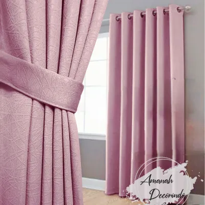 GORDEN JENDELA TINGGI 3 METER BLACKOUT POLOS EMBOS 12 RING SMOKRING