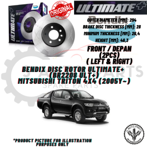 MITSUBISHI TRITON 4X4 / KL1 4WD 2.4 / PAJERO SPORT (FRONT 2PCS ) 100% BENDIX DISC ROTOR ULTIMATE+