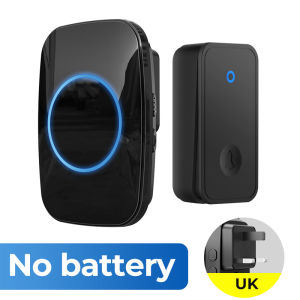Self Powered Wireless Doorbell Waterproof Door bell No Battery 150M Range UK plug Ring Bell