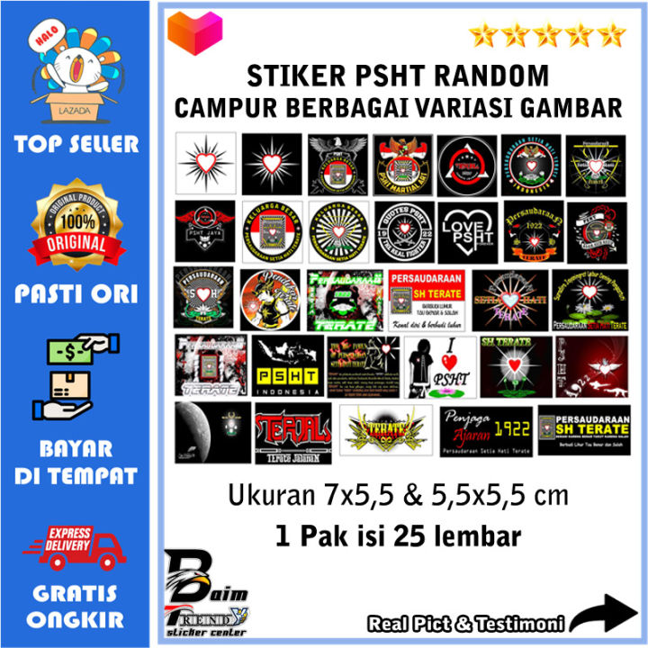 Stiker Terlengkap Sticker Random Aneka Variasi Gambar Pencak Silat PSHT Dekorasi Tempelan Stiker SH Terate Terjal Srikandi Shorenk Shoreng 1922 Keluarga Besar psht Lambang Bedge Bet Logo Pencak Silat Sticker Dinding Anti Air Glossy Gilap