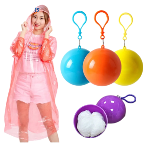 Mưa Mini Hình Quả Bóng Chống Thấm Nước Kèm Móc Khóa Tiện Dụng Cho Người Lớn / Trẻ Em