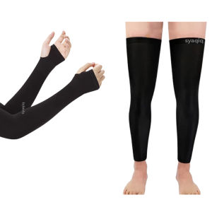 Paket Hemat 2IN1 Manset Tangan Arm Sleeve Handsock dan Manset Kaki Leg Sleeve Leg Warmer Pria Wanita