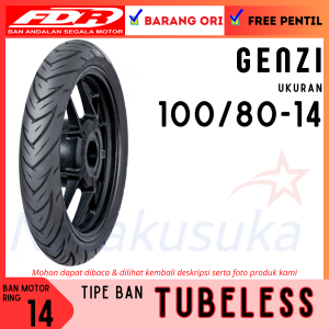 FDR Ban Motor Genzi 100/80-14 Tubeless TL Ban Motor Metic Free Pentil