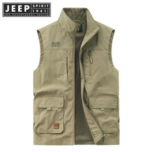 เสื้อกั๊กคอปกแบบลำลองสำหรับผู้ชายเสื้อกั๊กแบบมีหลาย Rompi Kantong สำหรับถ่ายภาพตกปลา