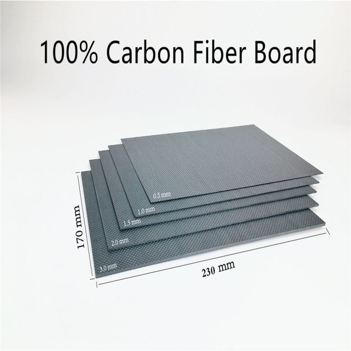 3K Carbon Fiber Plate Sheet - 1-3mm Thick, 100x250mm / 200x250mm / 100x300mm Sizes, Matte Twill Finish