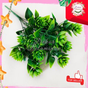 Aksesoris Lotus Kilat Cabang 5 Artificial - Aksesoris Daun Rumput Bahan Hiasan Rangkaian Bunga Dekorasi
