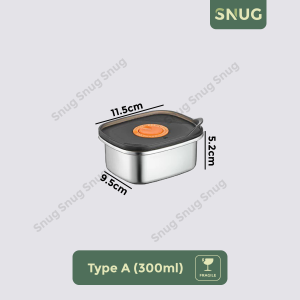 Snug 304 Stainless Steel Food Storage Container With Silicone Sealing Ring Lid Food Grade Box