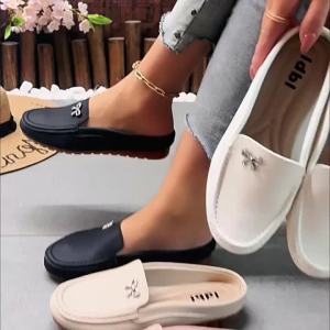 Spring/Summer Hollow Breathable WomenS Loafers With Bow Decoration And Soft Sole