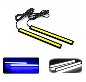 2 Pcs Car Daytime Running Light COB LED DRL Auto Driving Strip Foglight Tail Lamp 12V 5W 17CM White Blue [BHKASDI]