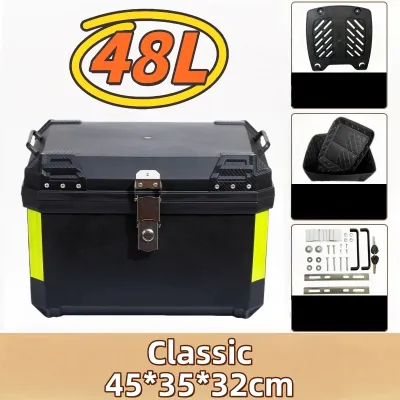 Universal Motorcycle Top Box For Trunk 48L Luggage Storage Box Large Capacity Tail Box Oversize