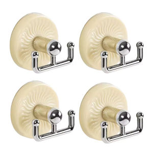 4PCS Strong Adhesive Hook Macaron Double-ended Suction Cup Towel Hook Rotatable Key Organizer Holder