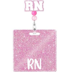 Reels Retractable Name Holder Glittering Holder Nurse Cards Gift for Doctor