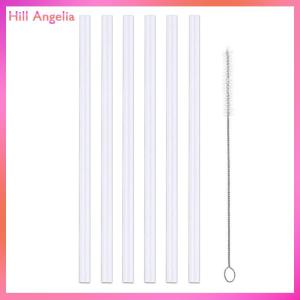 [Hill Angelia] 6 Pack Replacement Straws Compatible Stanley 40oz Tumbler Plastic Clear Reusable For Travel Tumbler Ice Cup Straw Set