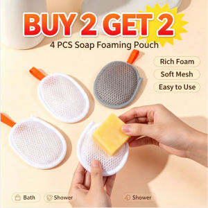 【Buy 2 get 2】Sandwich Soap Foam Mesh Pouchdouble-sided Soap Bubble Wrapshower Scrubdeep Cleaning