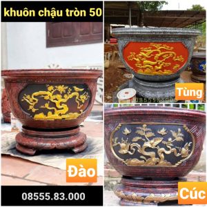 Khuôn đúc chậu cảnh tròn 50 và chân đôn . (khuôn ABS có lòng trong)