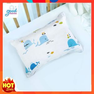 Gối đầu cho bé sơ sinh Goodmama gối mềm êm thấm hút mồ hôi thoáng mát họa tiết siêu cưng cho bé