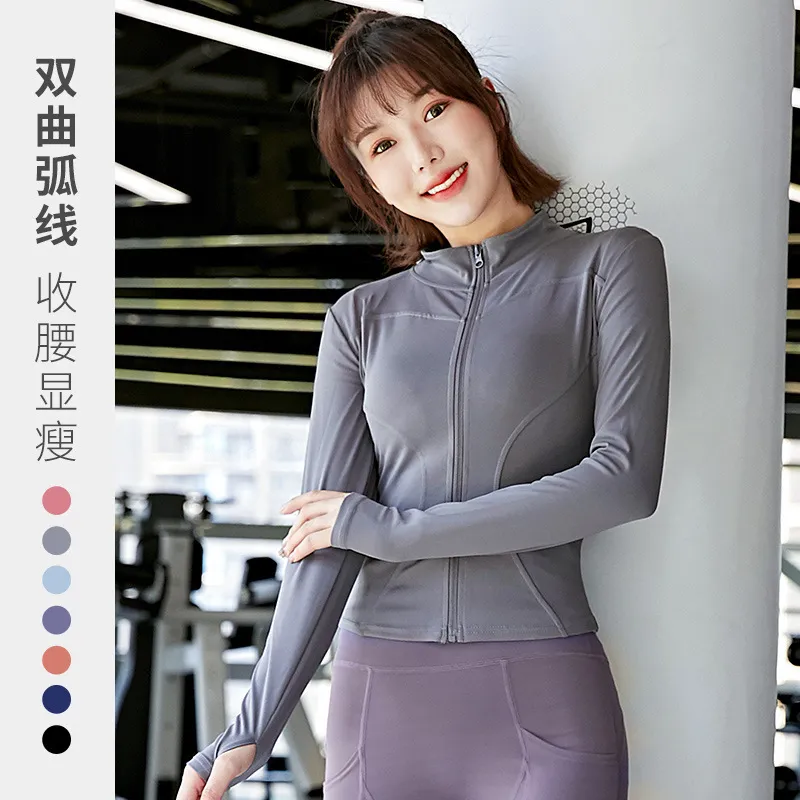 Long Sleeve Sports Jacket Women Zip Fitness Yoga Shirt Winter Warm Gym Top  Activewear Running Coats Workout Clothes Woman