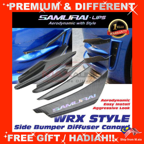 Preve Diffuser SAMURAI-LIPS WRX Style Front Bumper Shark Fin Car Diffuser Canard ...