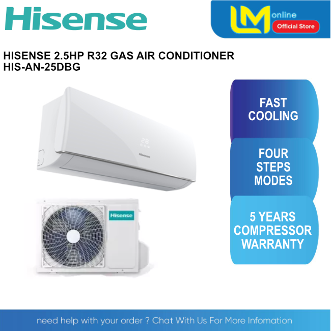 HISENSE R32 2.5HP Standard Air Conditioner HIS-AN25DBG | Lazada