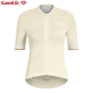 Santic Women Cycling Jersey UV Protection Quick Dry Anti-slip MTB Road Bike Short Sleeved Shirt