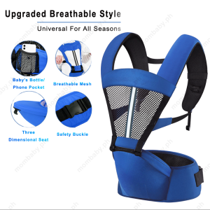 3 In 1 Baby Carrier With Hipseat Detachable Hip Seat Carrier For Baby Comfortable Breathable Baby Carrier 0 To 12 Months