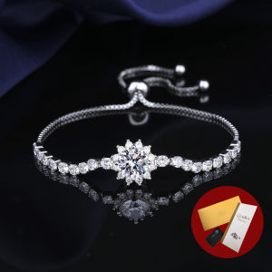 Diamcity (Free Gra Certificate) Gelang Bunga Matahari 2 Karat Hadiah Hari Valentine