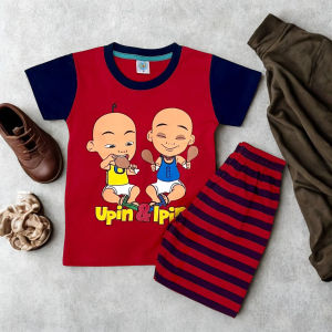 [Ready Stock] Upin & Ipin Kids Comfortable Sleepwear Top+Bottom Set❤️