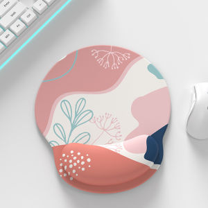 Ergonomic Round Mouse Pad with Memory Foam Wrist Rest Non Slip Rubber Comfort Mouse Mat for Office