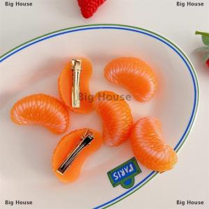 [COD] Big House Creative Cute Simulation Orange Hair Clip Fruit Hairpin Spring Clip For Girl Hair Accessories