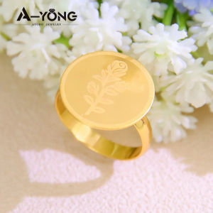 Aaron Abel Turkish Coin Rings 18k Gold Plated Simple Saudi Muslim Couples Ring Dubai Egypt Women Engagement Wedding Luxury Jewelry