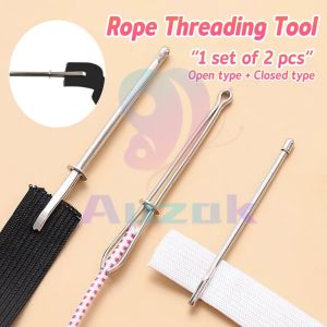 AU. Needle Threader Threading Device Household Waist Rope Hat Rope DIY Sewing Tools 2pcs/set