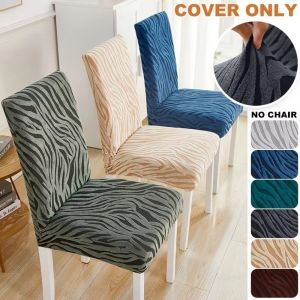 MAKERVY Removable Wave Jacquard Chair Covers Washable Thickened Furniture Protectors Modern Anti-Pilling Dining Chair Covers Hotel Banquets