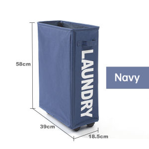 🇸🇬【SG stock】Laundry Basket with Universal Wheels 600D Oxford Super Durable Laundry Basket with Universal Wheels Household Storage Basket Yoga Mat Storage Toys Storage Basket