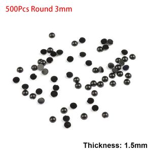 WLVYH 100-500Pcs Black Round Half Round Beads 3-8mm DIY Crafts Toys Eyes Accessories Durable Plastic Toy Eye Bead Children Kids