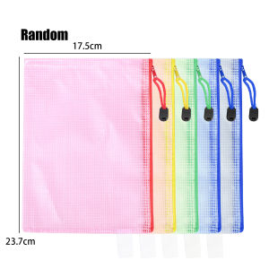 5ชิ้นที่เก็บเครื่องเขียนแฟ้มตาข่ายกระเป๋าซิป A4 A5กระเป๋าเอกสารซิปโฟลเดอร์โรงเรียนเครื่องใช้สำนักงาน