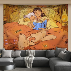 Northern Europe ins Forest Girl Vintage Decorative Background Cloth ins Wall hanging for sofa and bed head decoration